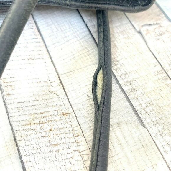 BERNARD NERSON PARIS BLACK STITCH GENUINE LEATHER MEDIUM SHOULDER BAG HANDBAG - Picture 9 of 11